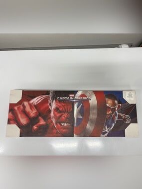 Marvel Captain America & Red Hulk Split-Image Wall Art in Red, Blue, Silver